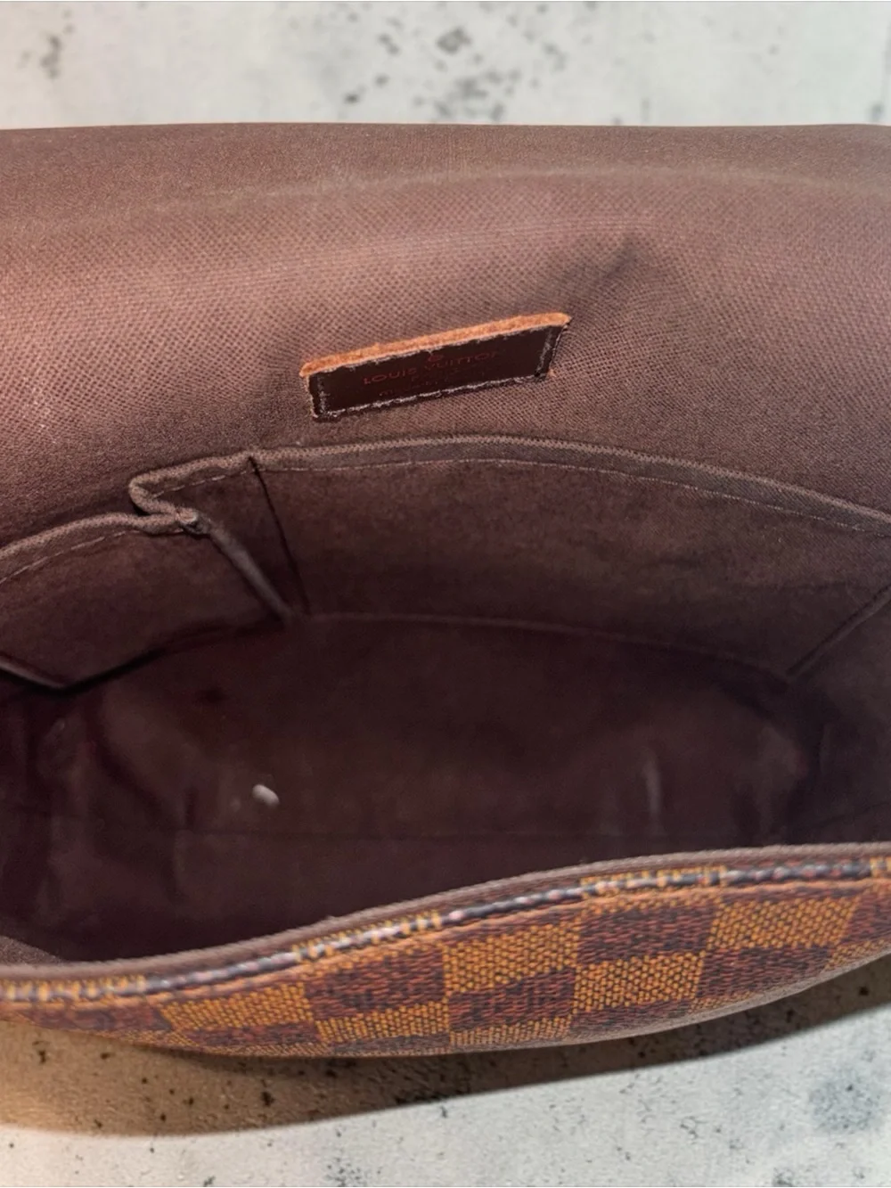 Louis Vuitton Brown Damier Ebene Messenger Bag + Matching Long Wallet Bundle